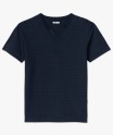 Tee-shirt manches courtes col fantaisie à rayures jacquard homme